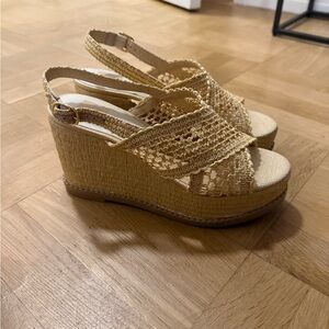 Dolce Vita Tan Woven Wedge Sandals